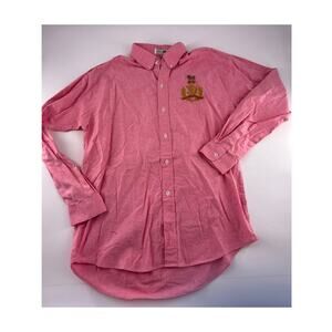 Lacoste Shirt Mens Medium Pink Button Up Career Long Sleeve Preppy Work Business